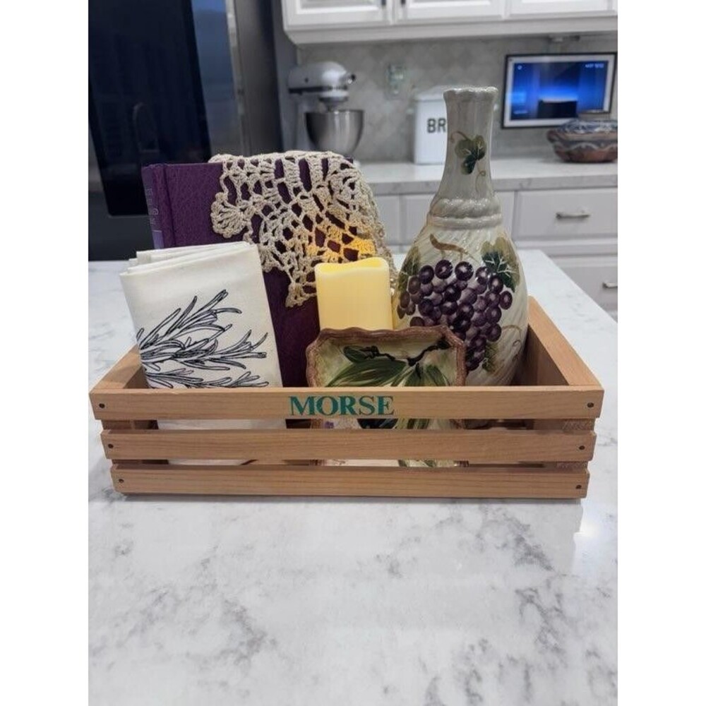 Taste of Tuscan Vignette Hand Selected Decor Set Grapes Vase Candle Crate Rosema